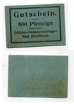 Германия 500 пфеннигов ND Бад Бленхорст, лагерь военнопленных офицеров C-2690 бумага UNC (пресс) 00-00
