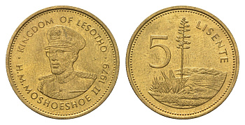 Лесото 5 лисенте 1979 KM 18 никель латунь UNC 4675-1236