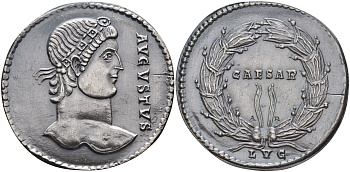 Европа современный жетон на античную тематику ND Константин Великий, диаметр 38 мм., вес 17,53 гр.  белый металл    4578-415