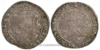 Эмден, город 1 гульден (28 стубер) 1637-1657 Фердинанд III (1637-1658) Dav 508, Knyph. 9646 серебро 00-000-00
