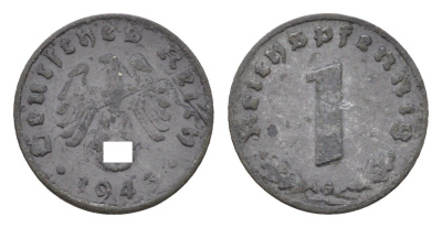 Германия 1 рейхспфенниг 1943 G KM 97, J. 369 цинк 4630-1052