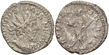 Римская Империя (императоры в Галлии) антониниан 260 - 269 Постум. IMP C POSTVMVS P F AVG / PROVIDENTIA AVG, Провиденция, держащая скипетр и сферу, Колония Агриппины, Good Very fine RIC 323 биллон 1073-13-46