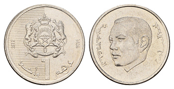 Марокко 1 дирхам 2015 Y 139 сталь плакированная никелем UNC 216-936