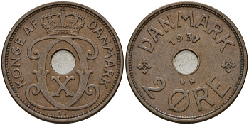 Дания 2 эре 1937 Кристиан X (1912-1947) KM 827 бронза 4147-527