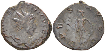 Римская Империя (императоры в Галлии) антониниан 272 - 273 Тетрик II. SPES AVGG, Спея, держащая цветок, Колония Агриппины, Good Very fine RIC 270 биллон 1073-14-11