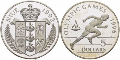 Столица олимпиады 1996 года. Столица олимпиады 1996. Олимпийские игры в 1996 сувениры. Остров Ниуэ 5 долларов 1993 серебро.