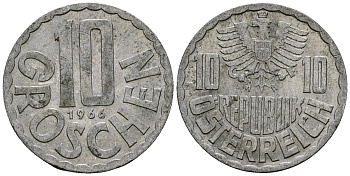 Австрия 10 грошей 1966 KM 2878 алюминий 4135-242
