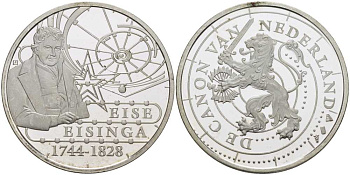 НИДЕРЛАНДЫ МЕДАЛЬ СЕРИИ ИСТОРИЯ НИДЕРЛАНДОВ, ЭЙСЕ ЭЙСИНГА (1744-1828) АСТРОНОМ ПОСТРОИВШИЙ САМЫЙ СТАРЫЙ СЕЙЧАС ПЛАНЕТАРИЙ, ДИАМЕТР 30 ММ., ВЕС 9,43 ГР. медно-никель 1076-6-34