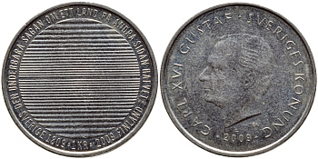 Швеция 1 крона 2009 Карл XVI Густав (1973- ) KM 894 медно-никель 84-714