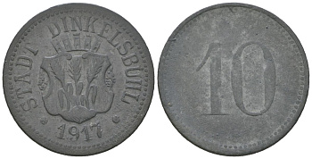 Динкельсбюль (Бавария) 10 пфенингов 1917 Funck 98.2, Men18 6526.2 цинк 99-253