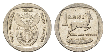 ЮАР 1 ранд 2004 KM 333 медь плакированная никелем 4627-415