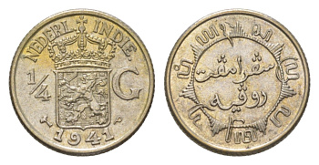 Голландская (Нидерландская) Индия 1/4 гульдена 1941 P KM 319 серебро UNC 4623-742