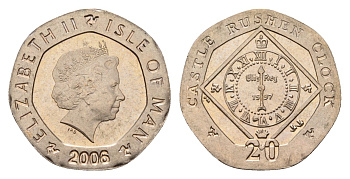 Остров Мэн 20 пенсов 2006 KM 1257 медно-никель UNC 4119-632