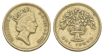 Великобритания 1 фунт 1992 Елизавета II (1952-2022) KM 948, Spink J5 никель латунь 4638-747