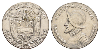 Панама 1/2 бальбоа (50 сентесимо) 1975 KM 12b медь плакированная медно-никелем 4634-1115