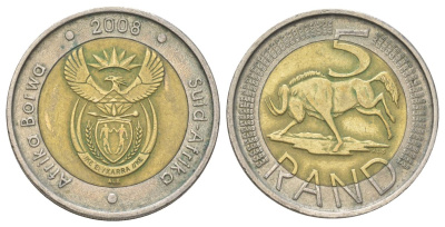 ЮАР 5 рандов 2008 KM 446 биметалл 4626-853