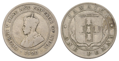 Ямайка 1 пенни 1920 Георг V (1910-1936) KM 26 медно-никель 98-1112