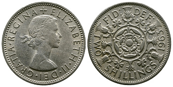 Великобритания 2 шиллинга (флорин) 1963 Елизавета II (1952-2022) KM 906, Spink 4146 медно-никель 4382-432