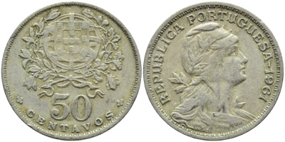 Португалия 50 сентаво 1961 KM 577 медно-никель 4395-815