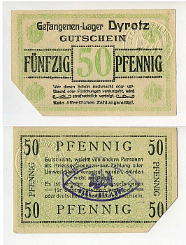 Германия 50 пфеннигов ND лагерь военнопленных в Дироце (Dyrotz) C-2913 бумага UNC (пресс) 000-00-00