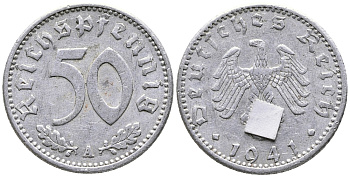 Германия 50 рейхспфеннигов 1941 A KM 96, J. 372 алюминий 24-917