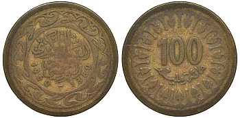 Тунис 100 миллимов 1960 KM 309 латунь 4162-511
