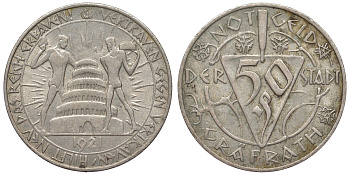 Германия, Графрат 50 пфеннигов 1921 Бавария, нотгельд железо 4121-442