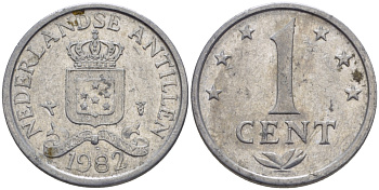 Нидерландские Антилы 1 цент 1982 Беатрикс (1980-2013) KM 8а алюминий 66-951
