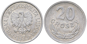 Польша 20 грошей 1973 Y A47 алюминий UNC 99-842