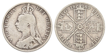 Великобритания 2 шиллинга (флорин) 1889 Виктория (1837-1901) KM 762, Spink 3925 серебро 441-645