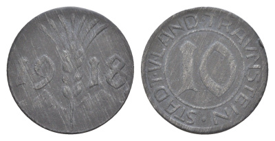 Траунштайн 10 пфеннигов 1918 Funck 545.4, Men18 31425.4 цинк 4636-745