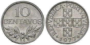 Португалия 10 сентаво 1977 KM 594 алюминий 4164-1064