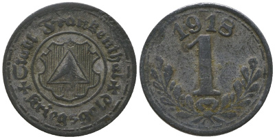 Франкенталь (Пфальц, Бавария) 1 пфенинг 1918 Funck 135.7, Men05 7460.10, Men18 9381.10 цинк 4596-137