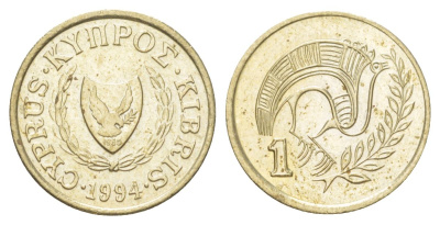 Кипр 1 цент 1994 KM 53.3 никель латунь aUNC 4627-855