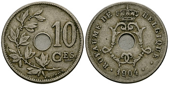 Бельгия 10 сантимов 1904 Belgique KM 52 медно-никель 4172-814