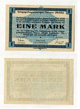 Германия 1 марка 1916 Голцерн (Мюльде), лагерь военнопленных, без печати C-3015 бумага UNC (пресс) 000-00-00