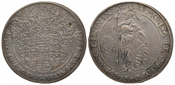 Саксен-Веймар-Эйзенах 1 талер 1623 Иоганн Эрнст и его пять братьев, дворцовый Schnee 353, Dav. 7532, Koppe 220, Slg. Mers. 3844 серебро 10-017-23