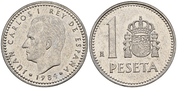 Испания 1 песета 1984 Хуан Карлос I (1975-2014) KM 821 алюминий    4597-132