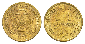 Сан-Томе и Принсипи 1 добра 1977 KM 26 латунь UNC 4644-343