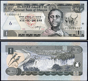 Эфиопия 1 быр ED 1998 AD 2006 Pick 46 d бумага 8592-2-2-2