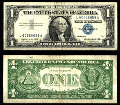 США 1 доллар 1957 Pick 419 a бумага 2119-39-2-1