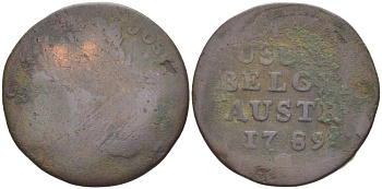 АВСТРИЙСКИЕ НИДЕРЛАНДЫ 1 ЛИАРД 1789 ЖОЗЕФ II (1780-1790) KM 30 медь 210-1157