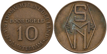 НИДЕРЛАНДЫ ЖЕТОН ND 10 ХЛЕБНЫХ ДЕНЕГ, 20 мм латунь 4588-625