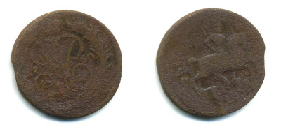 РОССИЯ 1 КОПЕЙКА 1760 медь 61-717