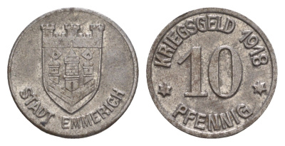 Эммерих 10 пфеннигов 1918 Funck 118.2, Men05 6537.2, Men18 8204.2 железо 4659-319
