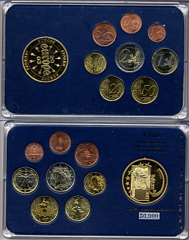 Италия евронабор от 1 евроцента до 2 евро включает жетон банкноты Италии, планшет биметалл, медно-никель UNC 3-4-9-25