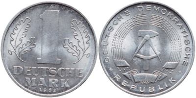 ГДР 1 МАРКА 1962 А KM 13 алюминий UNC 4391-654