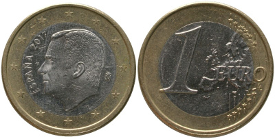 Испания 1 евро 2017 M. Филипп VI (2014-) KM 1327 биметалл 4573-923