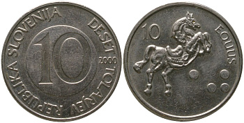 Словения 10 толаров 2000 KM 41 медно-никель 4548-1056