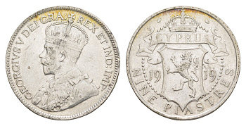 Кипр 9 пиастров 1919 Георг V (1910-1936) KM 13 серебро 4127-1331
